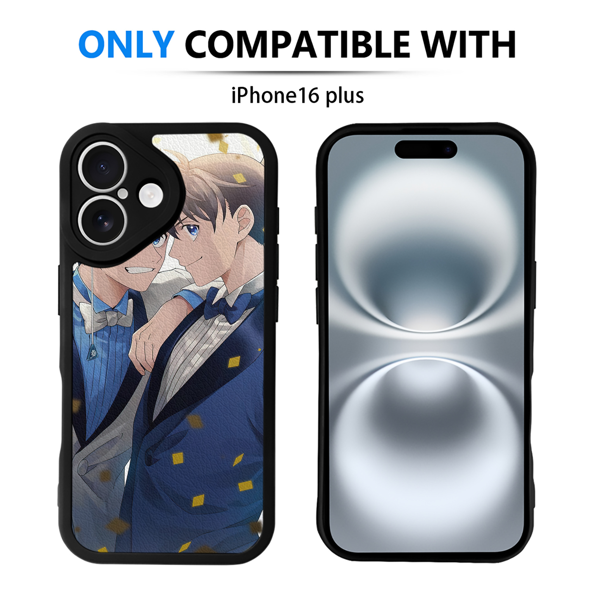 （画像用） 名探偵コナン Detective Conan 【iPhone 16シリーズ対応】シリコンスマホケース（レザー調） 材質：シリコン
